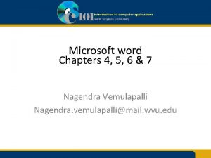 Microsoft word Chapters 4 5 6 7 Nagendra