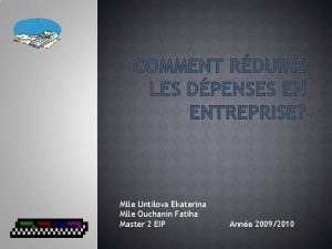 COMMENT RDUIRE LES DPENSES EN ENTREPRISE Mlle Untilova