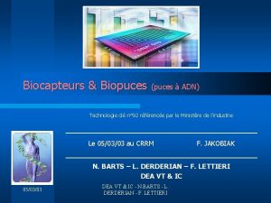 Biocapteurs Biopuces puces ADN Technologie cl n 92