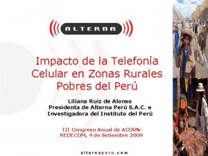 Impacto de la Telefona Celular en Zonas Rurales