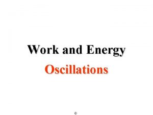 Work and Energy Oscillations Oscillations of Springs Spring