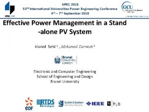 UPEC 2018 53 rd International Universities Power Engineering