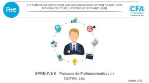 BTS SERVICE INFORMATIQUE AUX ORGANISATIONS OPTION A SOLUTIONS