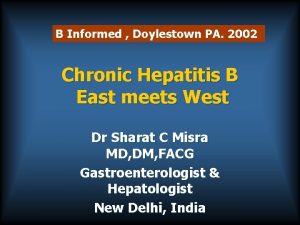 B Informed Doylestown PA 2002 Chronic Hepatitis B