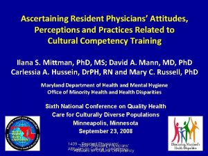 Ascertaining Resident Physicians Attitudes Perceptions and Practices Related