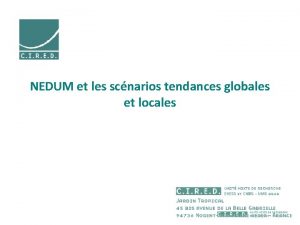 NEDUM et les scnarios tendances globales et locales