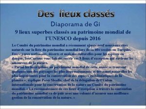 Des lieux classs Diaporama de Gi 9 lieux