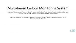 Multitiered Carbon Monitoring System Riley Duren 1 2
