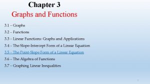 Chapter 3 Graphs and Functions 3 1 Graphs