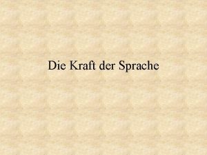 Die Kraft der Sprache Wrter beeinflussen Gefhle Problem