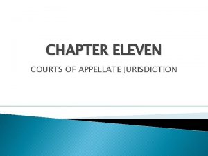 CHAPTER ELEVEN COURTS OF APPELLATE JURISDICTION Introduction Errors