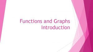 Functions and Graphs Introduction Use the Functions and