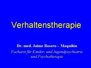 Verhaltenstherapie Dr med Jaime Rosero Maquiln Facharzt fr