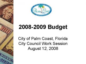 2008 2009 Budget City of Palm Coast Florida