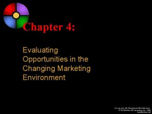 Chapter 4 Evaluating Opportunities in the Changing Marketing