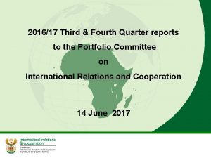 201617 Third Fourth Quarter reports to the Portfolio