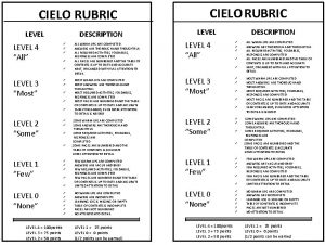 CIELO RUBRIC LEVEL 4 All DESCRIPTION LEVEL 3