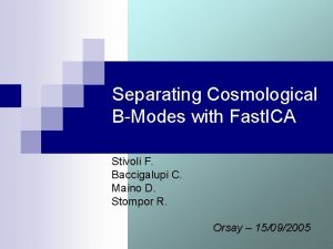 Separating Cosmological BModes with Fast ICA Stivoli F