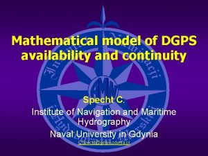 Mathematical model of DGPS availability and continuity Specht