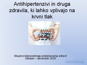 Antihipertenzivi in druga zdravila ki lahko vplivajo na