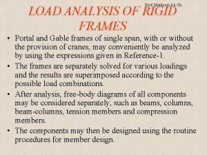 Prof Mahboob Ali Ch LOAD ANALYSIS OF RIGID