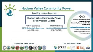 Hudson Valley Community Power Creating change together Hudson