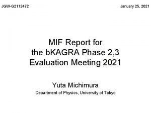 JGWG 2112472 January 25 2021 MIF Report for