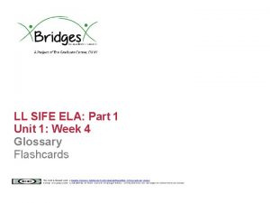 LL SIFE ELA Part 1 Unit 1 Week