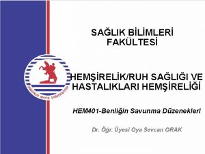 SALIK BLMLER FAKLTES HEMRELKRUH SALII VE HASTALIKLARI HEMREL