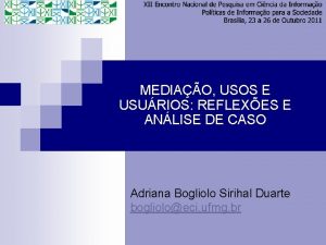 MEDIAO USOS E USURIOS REFLEXES E ANLISE DE