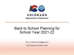 Back to School Planning for School Year 2021