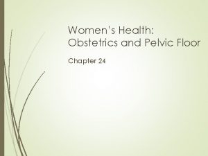 Womens Health Obstetrics and Pelvic Floor Chapter 24