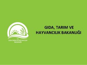 GIDA TARIM VE HAYVANCILIK BAKANLII GIDA VE KONTROL