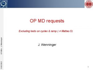 OP MD requests 13022022 OP MDs J Wenninger
