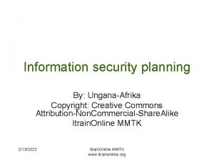 Information security planning By UnganaAfrika Copyright Creative Commons