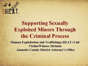 Supporting Sexually Exploited Minors Through the Criminal Process