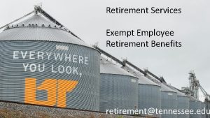 Retirement Services Exempt Employee Retirement Benefits Opening statement