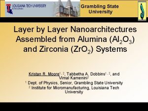 Grambling State University Layer by Layer Nanoarchitectures Assembled