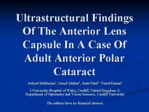 Ultrastructural Findings Of The Anterior Lens Capsule In