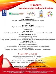 8 marzo Insieme contro le discriminazioni Presiede Avv