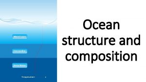 Ocean structure and composition The Ocean in action