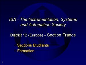 ISA The Instrumentation Systems and Automation Society District