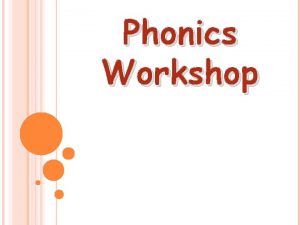 Phonics Workshop THE SIMPLE VIEW OF READING 13022022