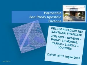 Parrocchia San Paolo Apostolo Crotone PELLEGR INAGGIO NEI