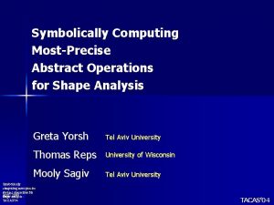 Symbolically Computing MostPrecise Abstract Operations for Shape Analysis