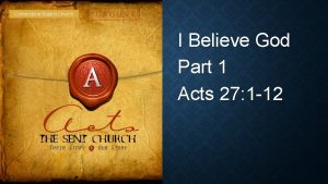 Cornerstone Baptist Church I Believe God Part 1