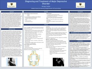 Diagnosing and Treatment of Major Depressive Disorder Morgan