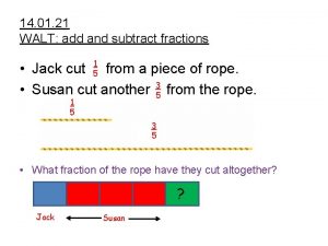 14 01 21 WALT add and subtract fractions