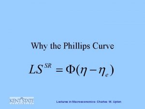 Why the Phillips Curve Lectures in Macroeconomics Charles