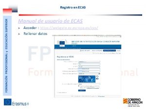 Registro en ECAS Manual de usuario de ECAS